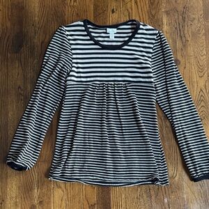 Striped Black and Cream Girls XXXL 20 Top Silver Sparkle